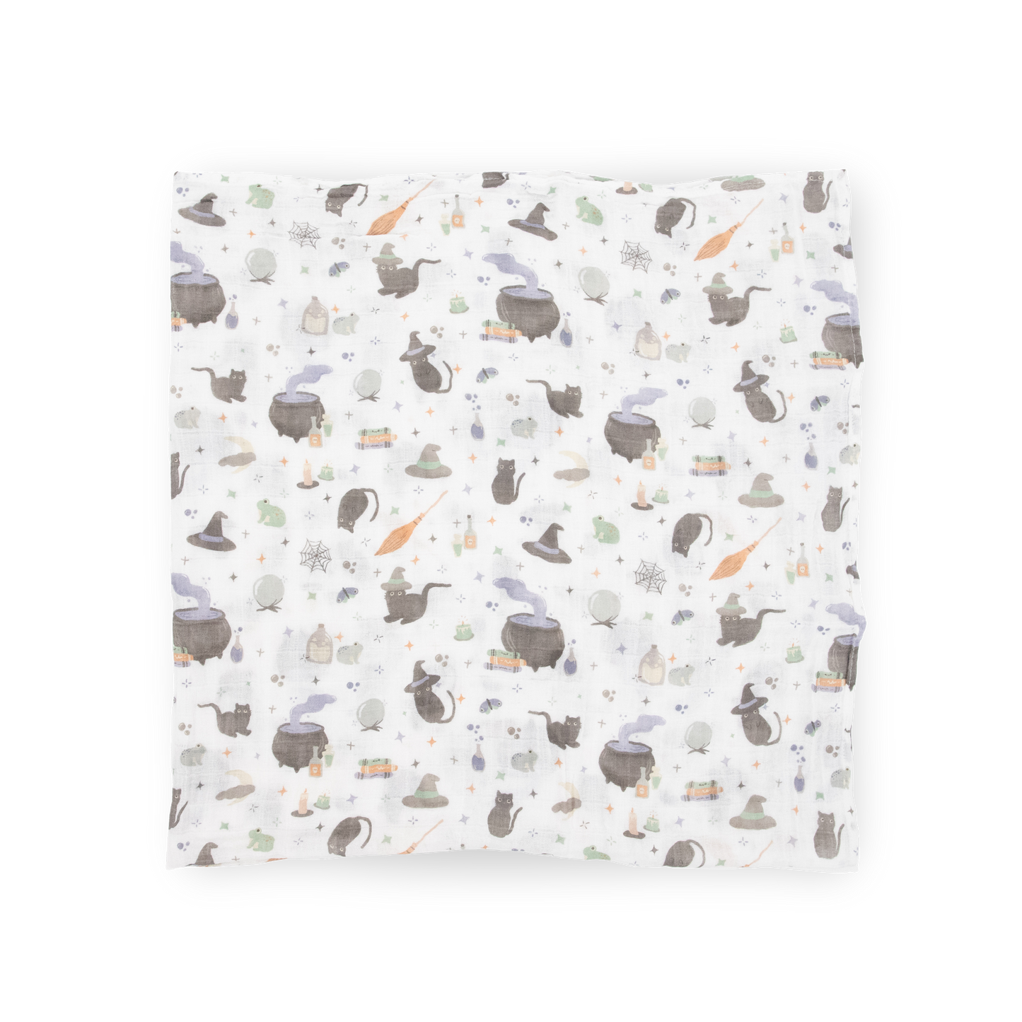 Cotton Muslin Swaddle Blanket - Cats and Cauldrons