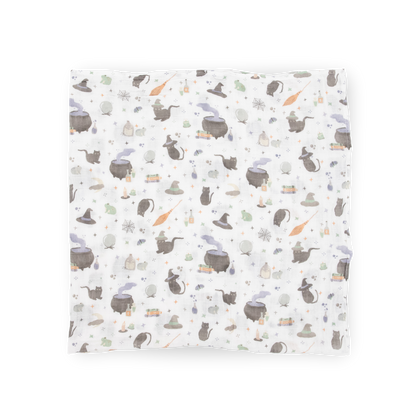 Cotton Muslin Swaddle Blanket - Cats and Cauldrons