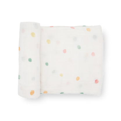 Cotton Muslin Swaddle Blanket - Party Dots