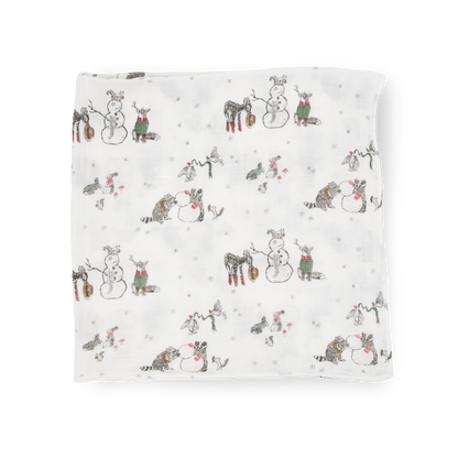 Cotton Muslin Swaddle Blanket 3 Pack - Snow Day