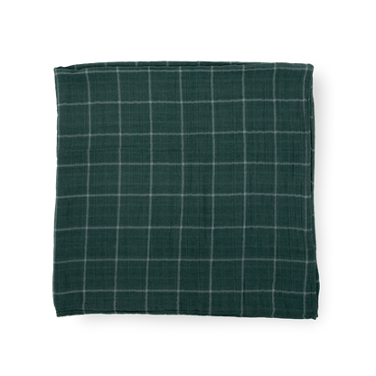 Cotton Muslin Swaddle Blanket - Evergreen Plaid