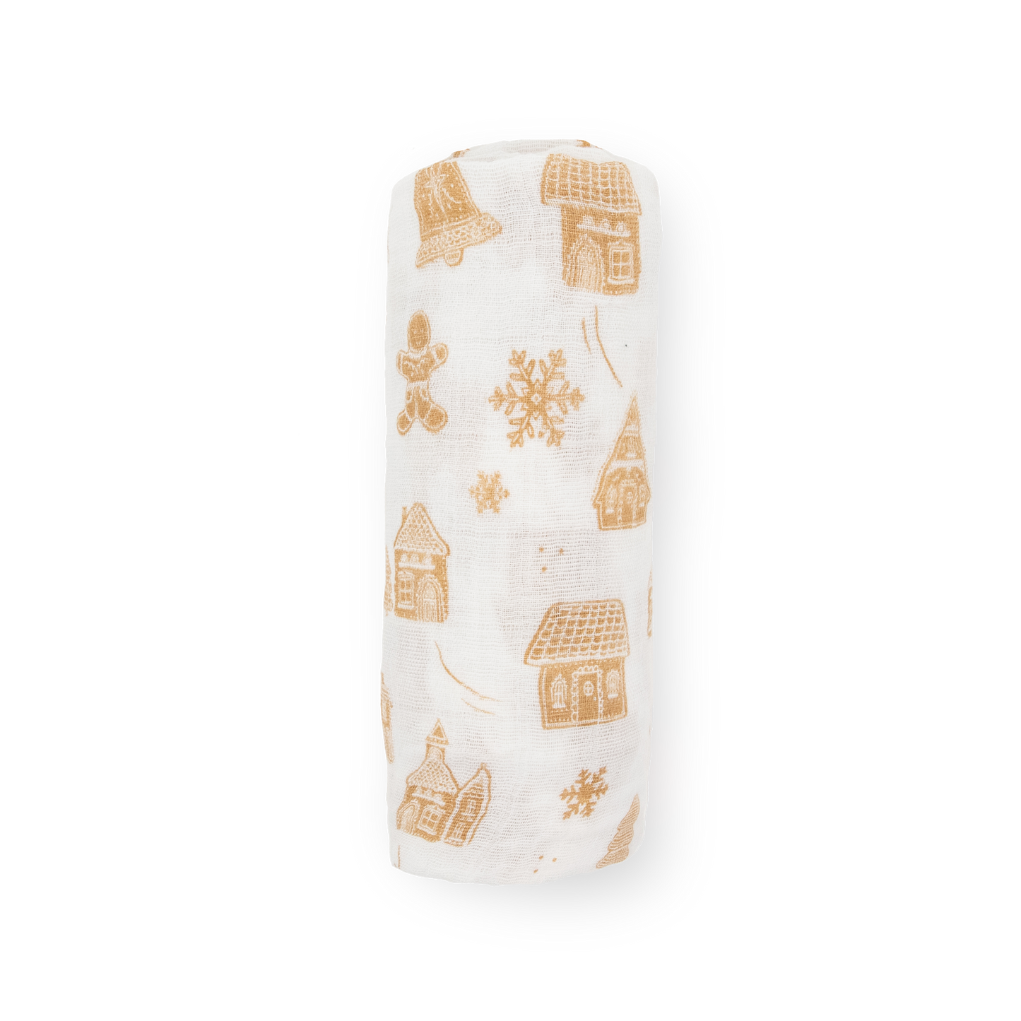 Cotton Muslin Swaddle Blanket - Gingerbread Village