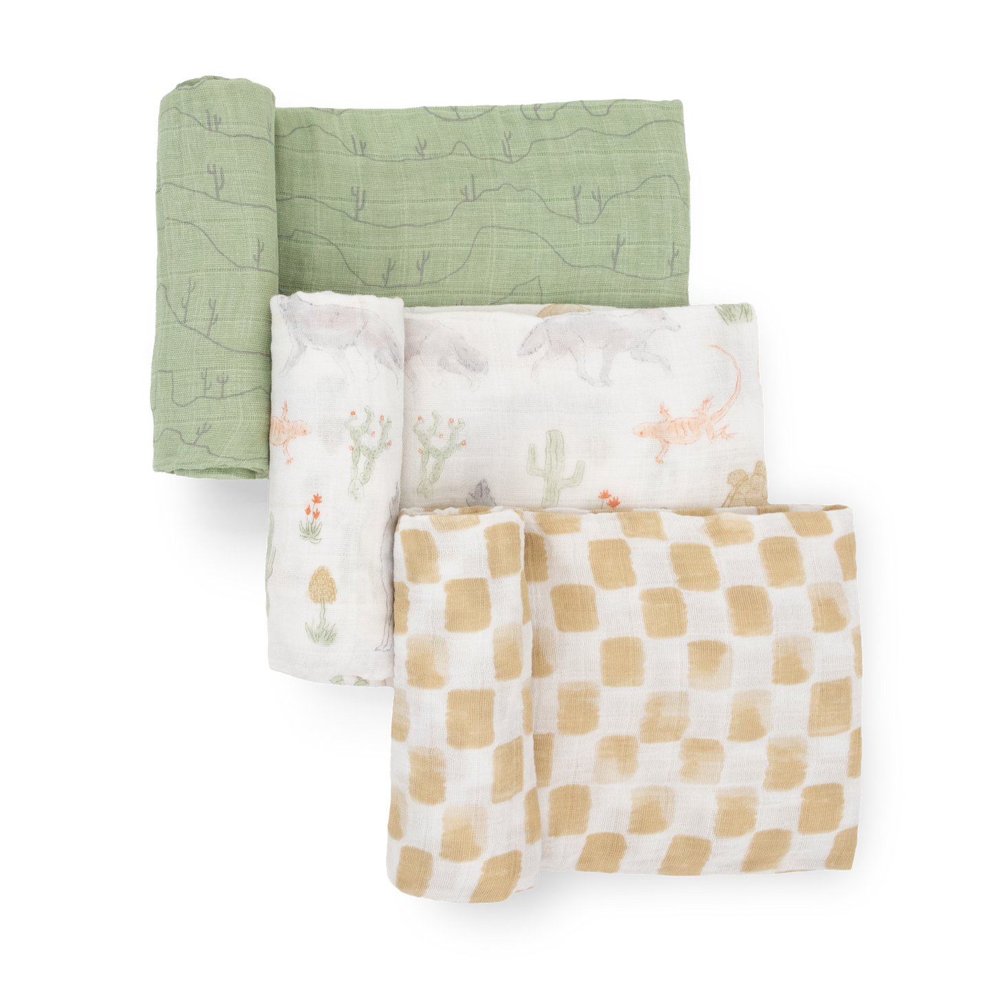 Cotton Muslin Swaddle Blanket 3 Pack - Desert Night