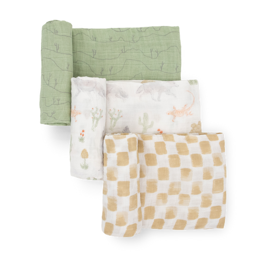 Cotton Muslin Swaddle Blanket 3 Pack - Desert Night