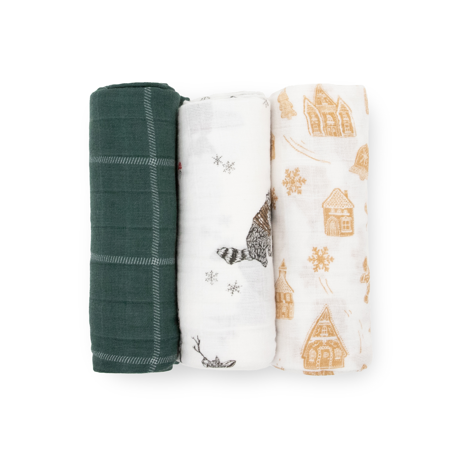 Cotton Muslin Swaddle Blanket 3 Pack - Snow Day