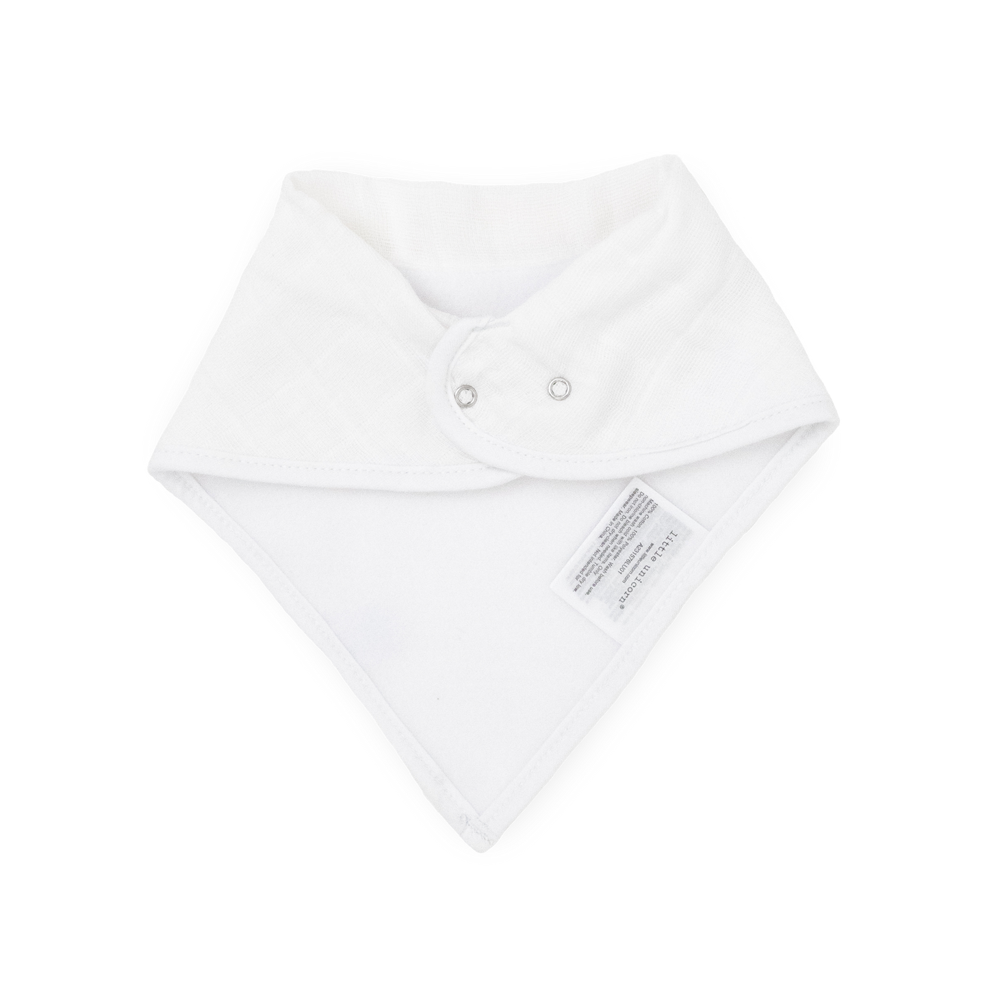 Cotton Muslin + Fleece Bandana Bib 4 Pack - White