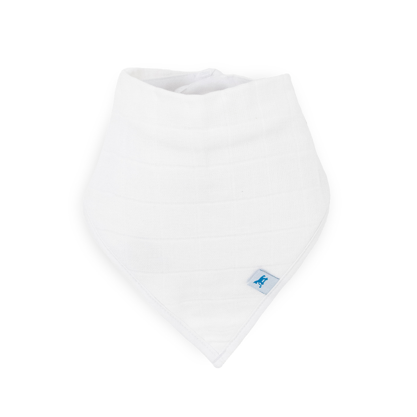 Cotton Muslin + Fleece Bandana Bib 4 Pack - White