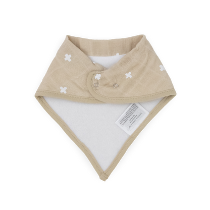 Cotton Muslin + Fleece Bandana Bib 4 Pack - Mauve Stripe