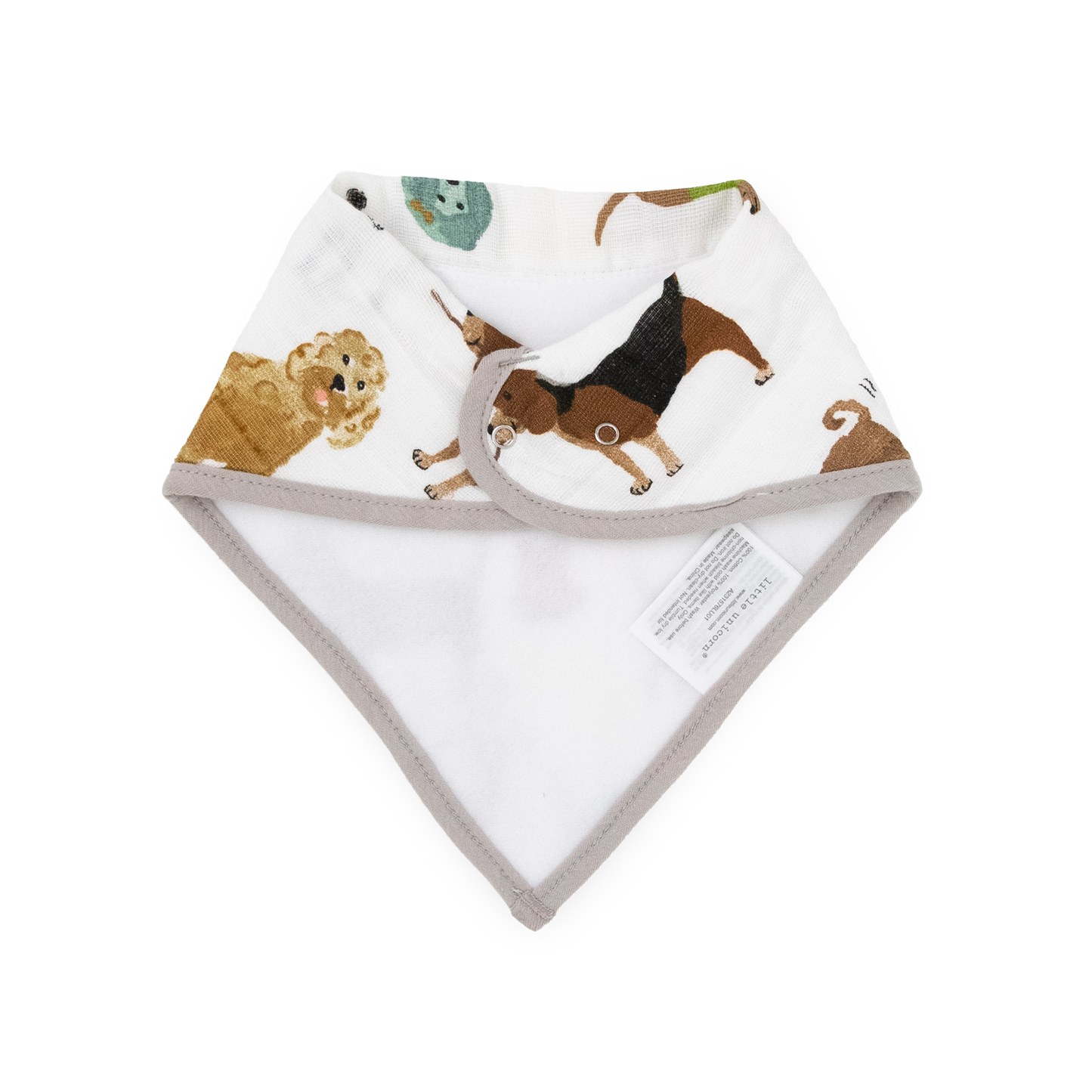 Cotton Muslin + Fleece Bandana Bib 4 Pack - Woof