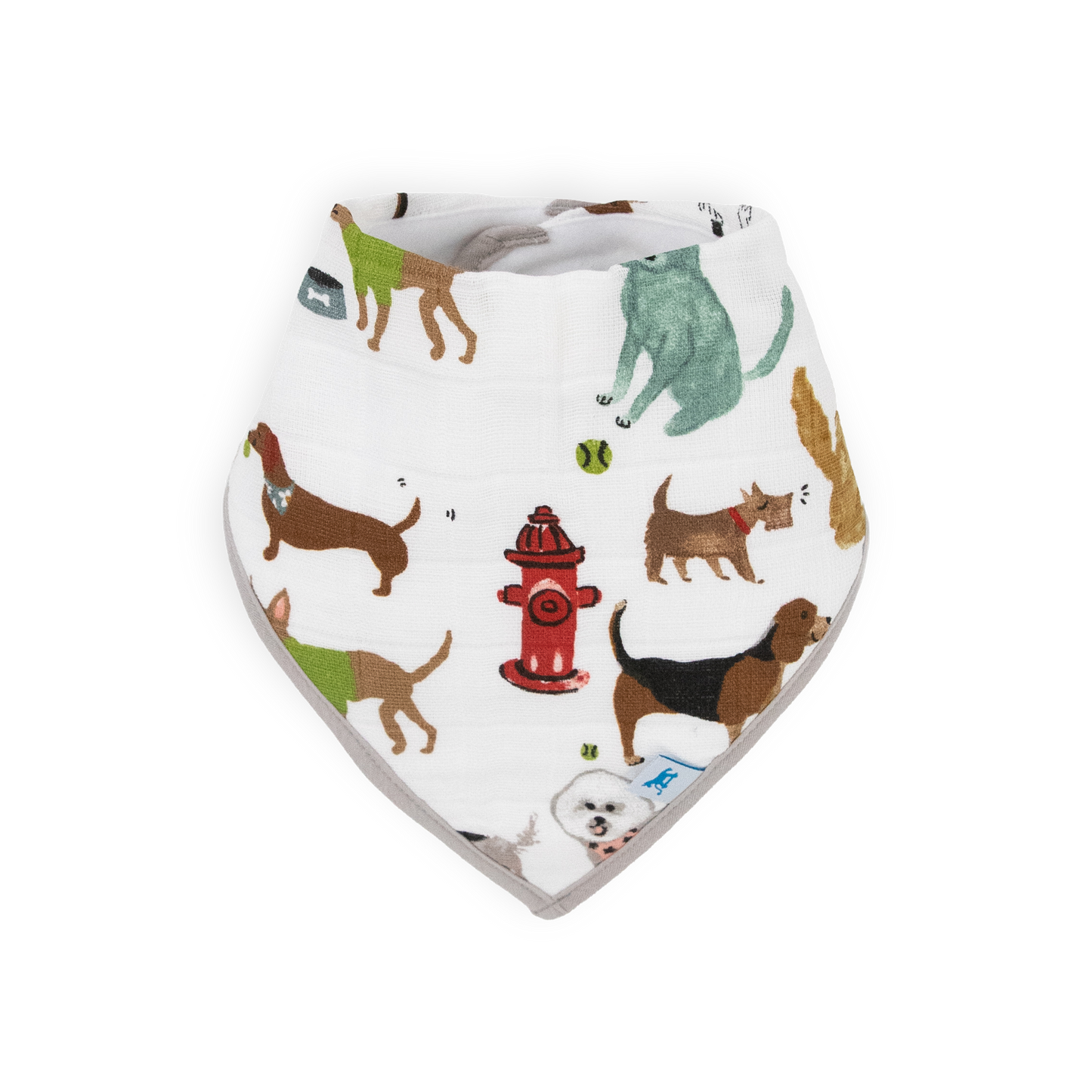 Cotton Muslin + Fleece Bandana Bib 4 Pack - Woof