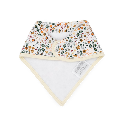 Cotton Muslin + Fleece Bandana Bib 4 Pack - Vintage Floral