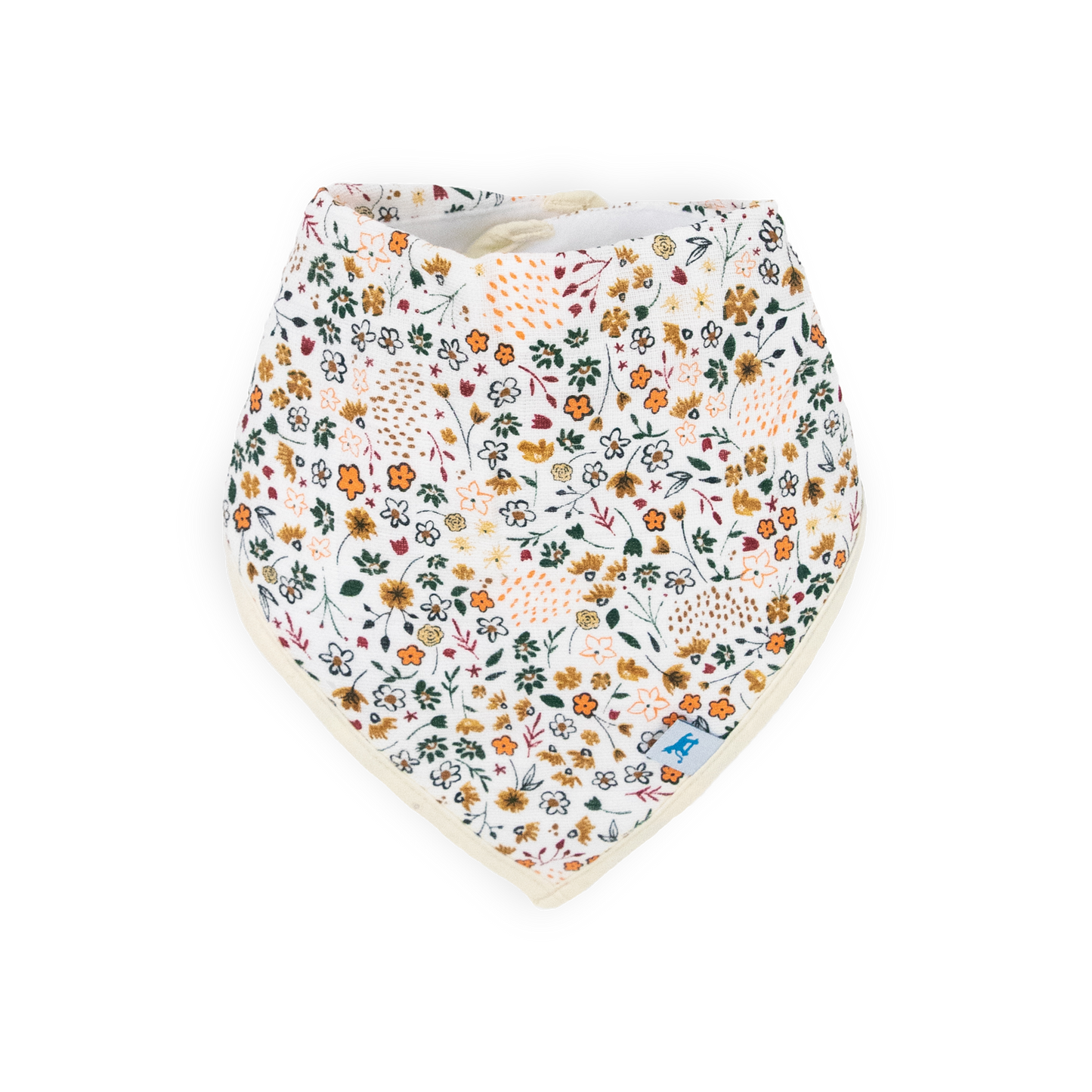 Cotton Muslin + Fleece Bandana Bib 4 Pack - Vintage Floral