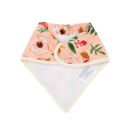 Cotton Muslin + Fleece Bandana Bib 4 Pack - Vintage Floral