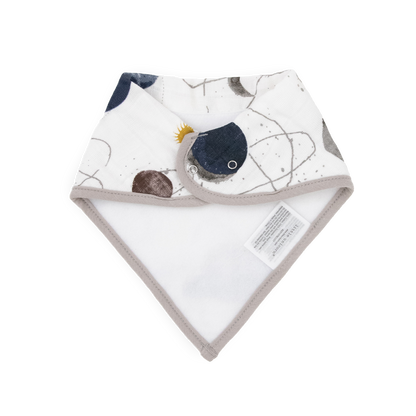 Cotton Muslin + Fleece Bandana Bib 4 Pack - Planetary