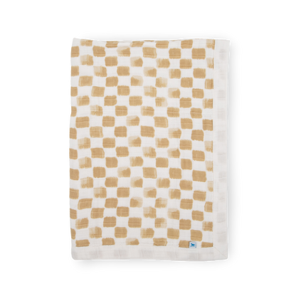 Cotton Muslin Baby Quilt - Adobe Checker