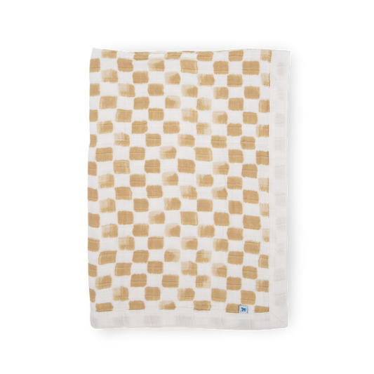 Cotton Muslin Baby Quilt - Adobe Checker