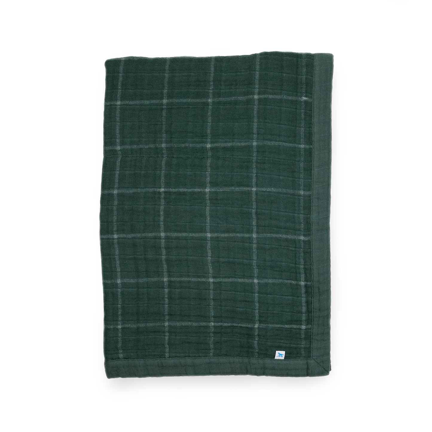 Cotton Muslin Baby Quilt - Evergreen Plaid