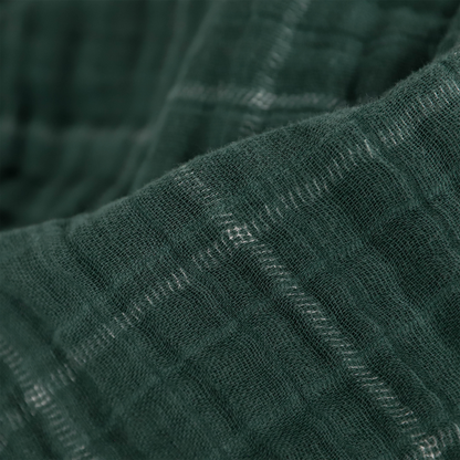 Cotton Muslin Baby Quilt - Evergreen Plaid