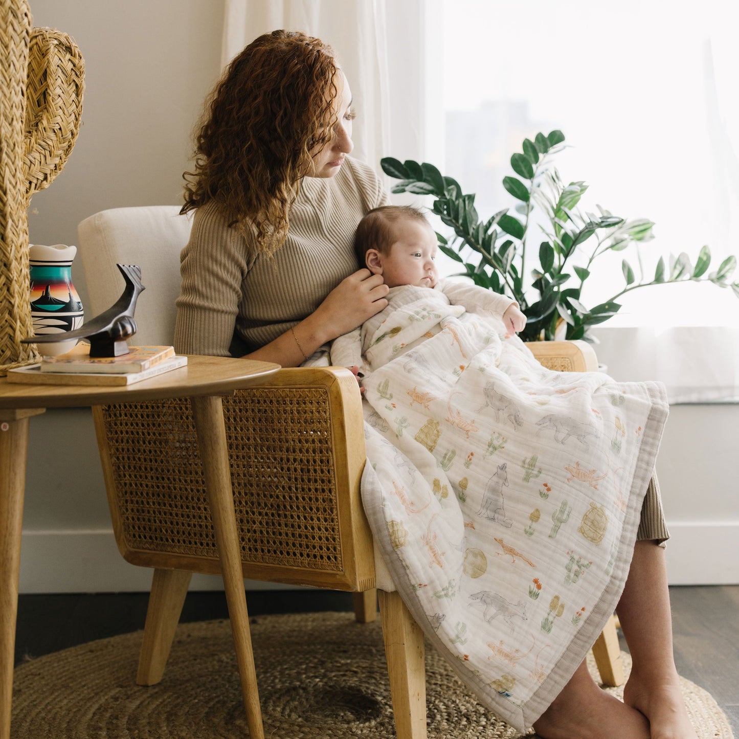 Cotton Muslin Baby Quilt - Desert Night