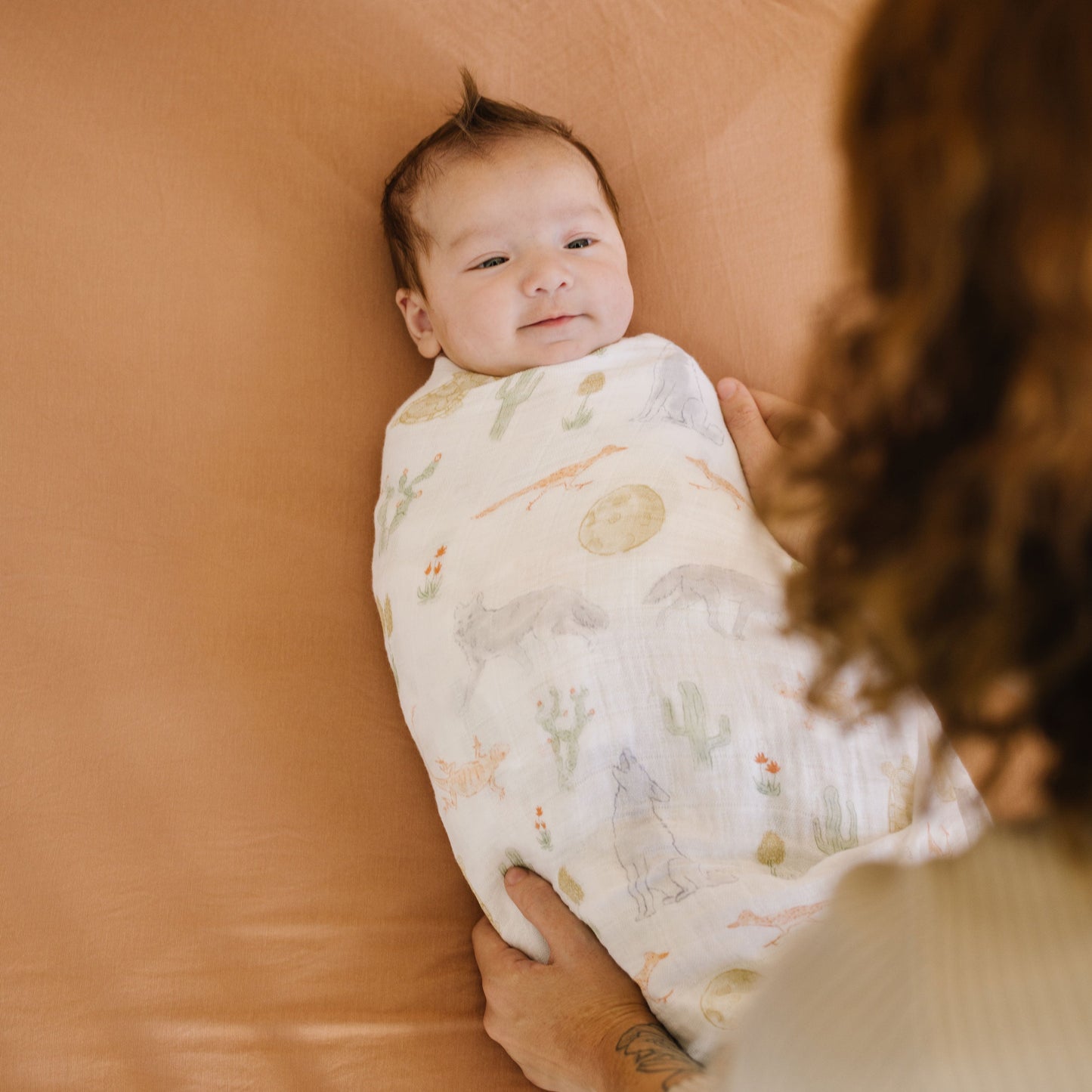 Cotton Muslin Swaddle Blanket - Desert Night