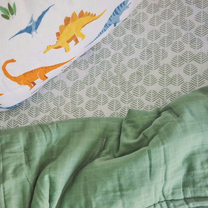 Cotton Muslin Toddler Comforter - Dino Names