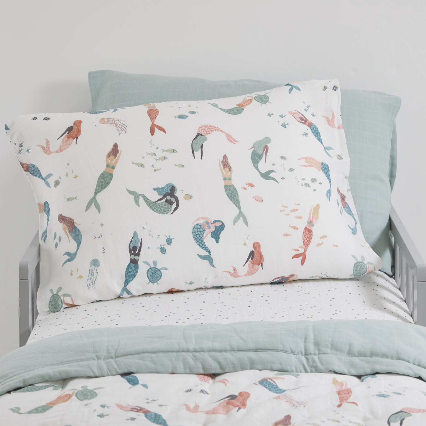 Cotton Muslin Pillowcase 2 Pack - Mermaid Party