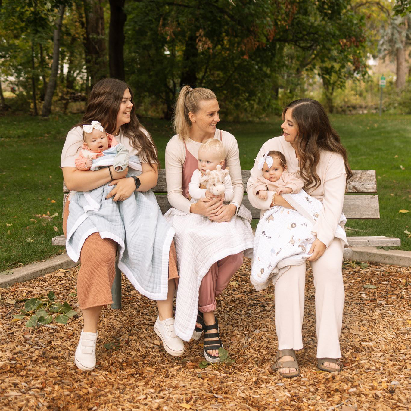 Cotton Muslin Baby Quilt - Tan Gingham