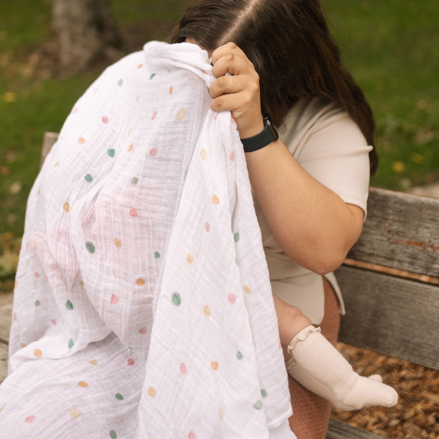 Cotton Muslin Swaddle Blanket - Party Dots