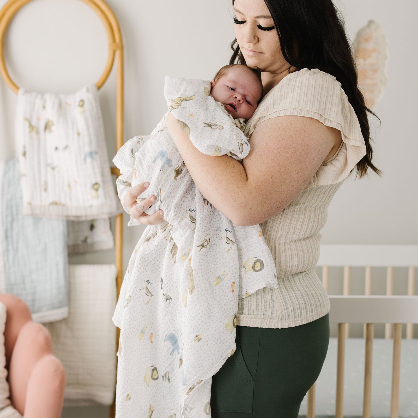 Cotton Muslin Swaddle Blanket - Party Animals