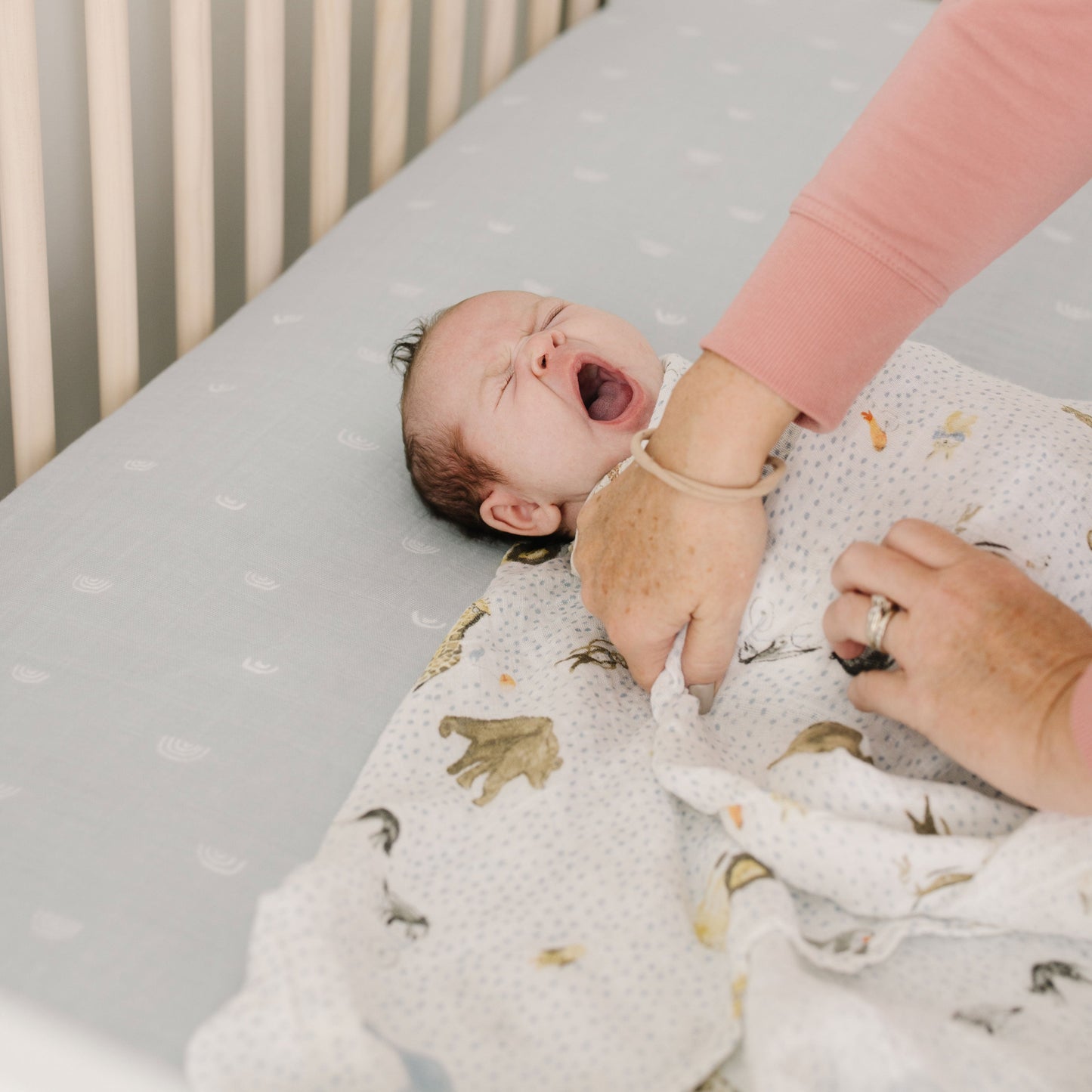 Cotton Muslin Swaddle Blanket - Party Animals