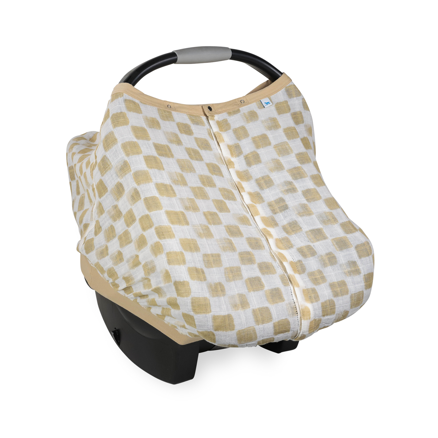 Cotton Muslin Car Seat Canopy - Adobe Checker