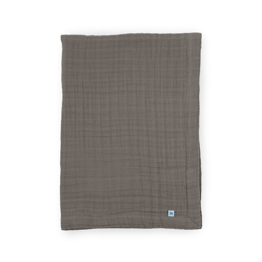 Cotton Muslin Baby Quilt - Mocha