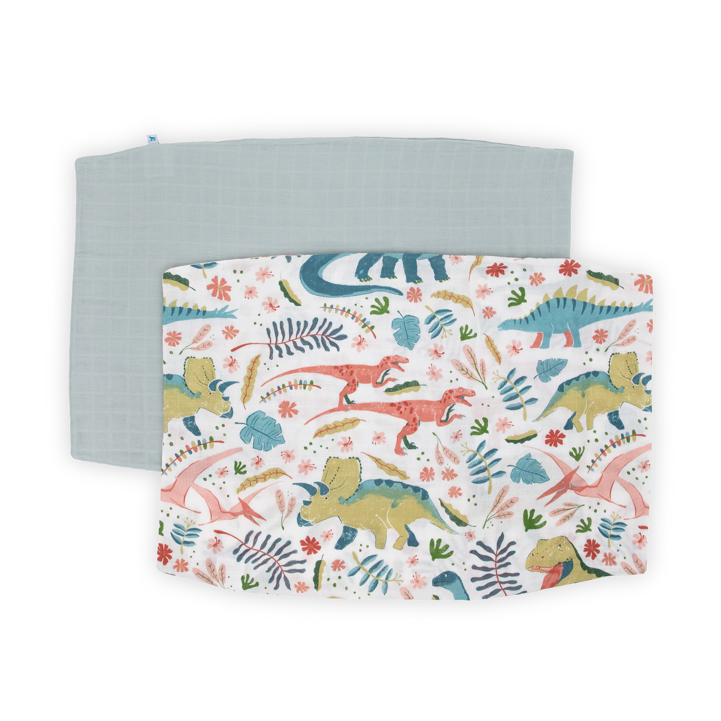 Cotton Muslin Pillowcase 2 Pack - Boho Dino