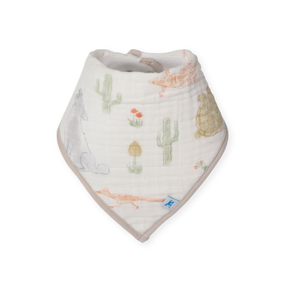 Cotton Muslin + Fleece Bandana Bib 4 Pack - Adobe Checker