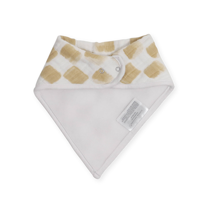 Cotton Muslin + Fleece Bandana Bib 4 Pack - Adobe Checker