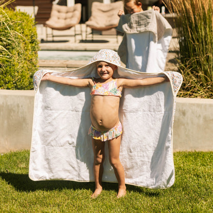 Toddler Hooded Towel - Pressed Petals