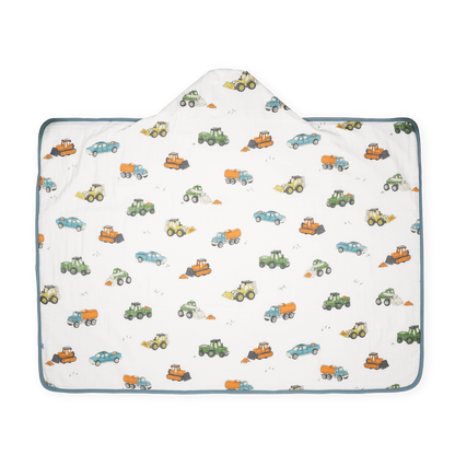 Toddler Hooded Towel - Work Trucks