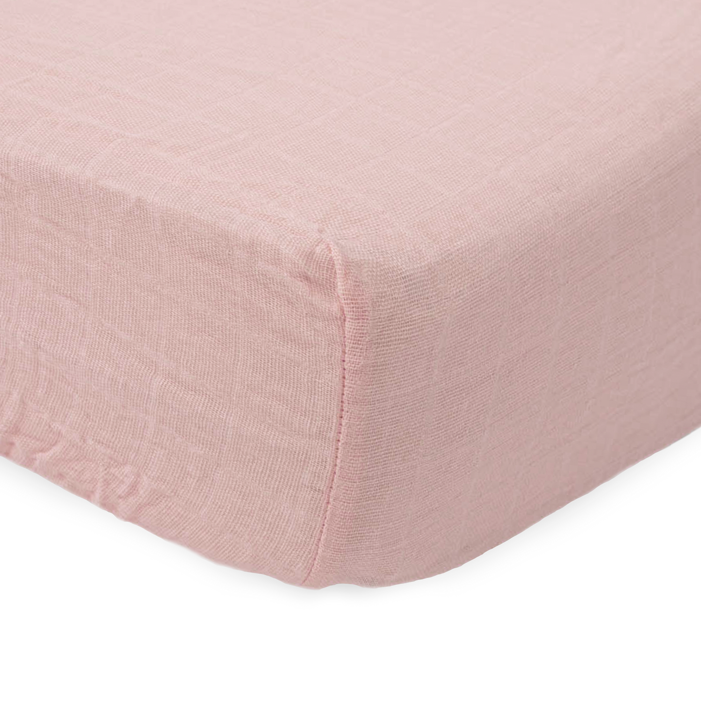 Cotton Muslin Crib Sheet - Light Pink