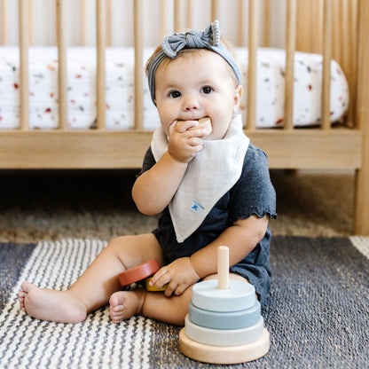 Cotton Muslin + Fleece Bandana Bib 4 Pack - Wallflower