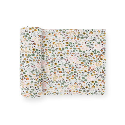 Stretch Knit Swaddle Blanket - Pressed Petals