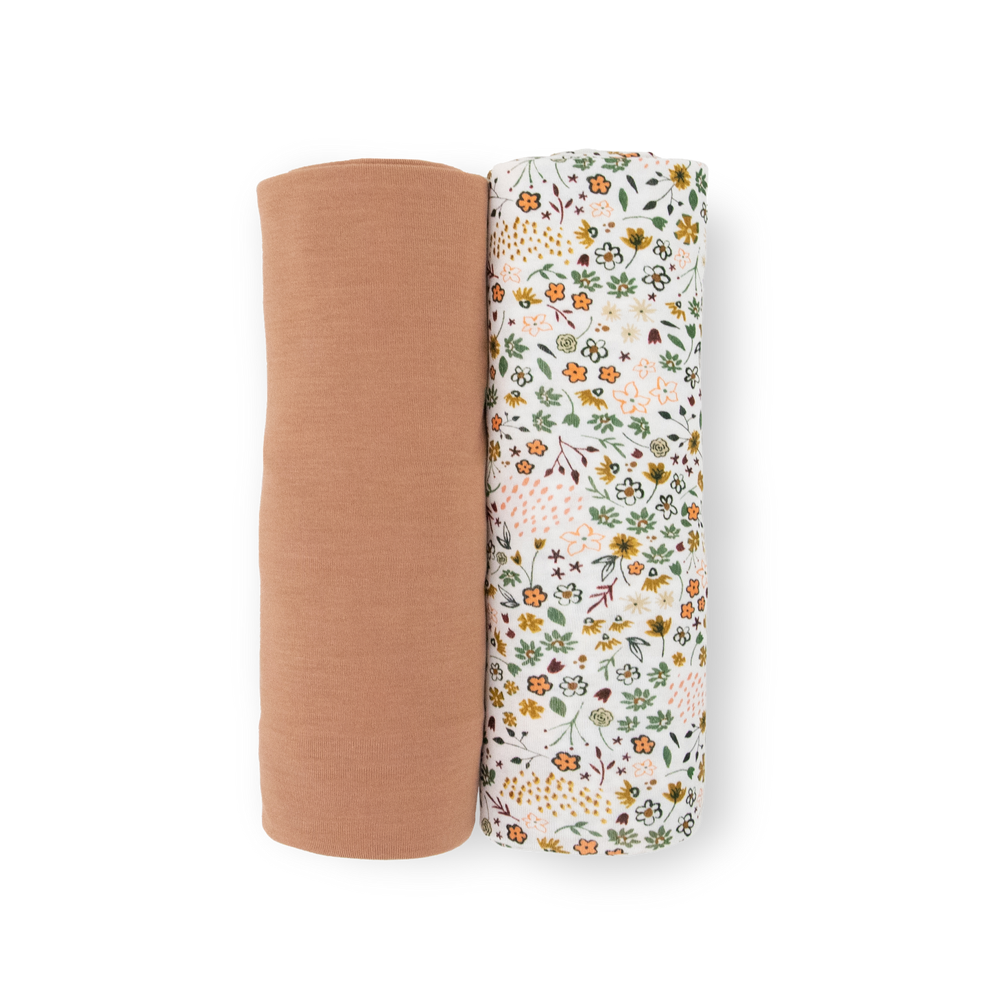 Stretch Knit Swaddle Blanket 2 Pack - Pressed Petals