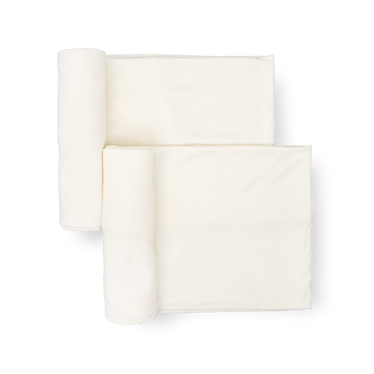 Stretch Knit Swaddle Blanket 2 Pack - White