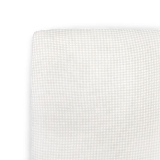 Stretch Knit Crib Sheet - Tan Gingham