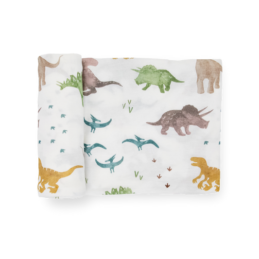 Stretch Knit Swaddle Blanket - Dino Pals