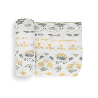 Deluxe Muslin Swaddle Blanket - Heirloom Floral