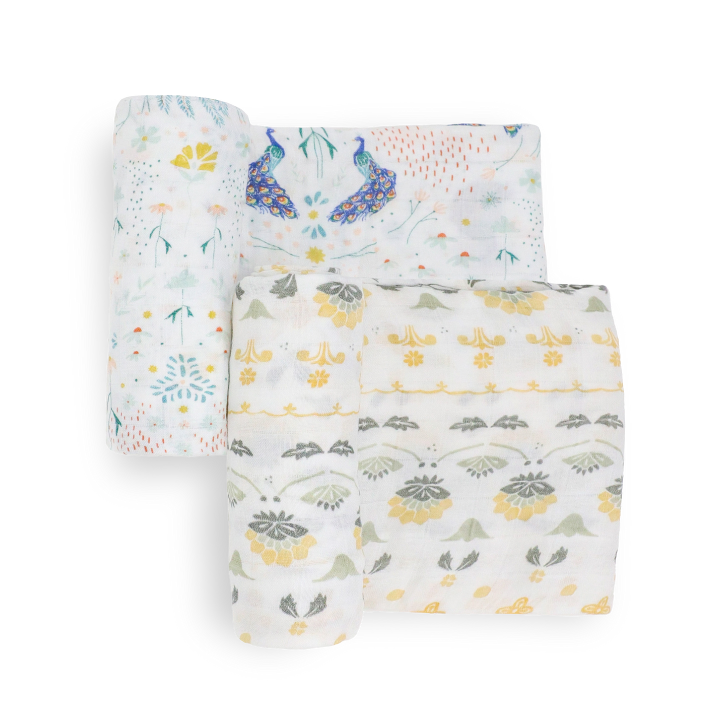 Deluxe Muslin Swaddle Blanket 2 Pack - Peacock