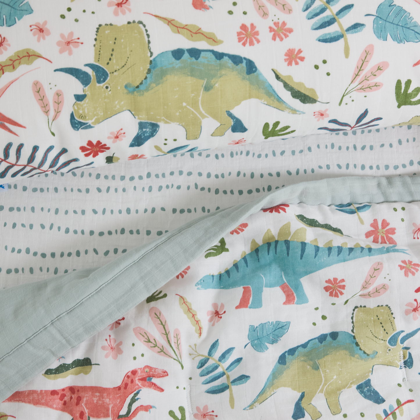 Cotton Muslin Toddler Bedding 3 Piece Set - Boho Dino