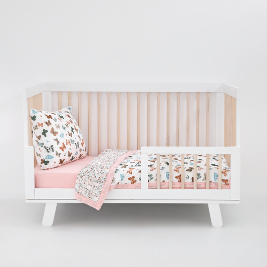 Cotton Muslin Toddler Bedding 3 Piece Set - Butterflies