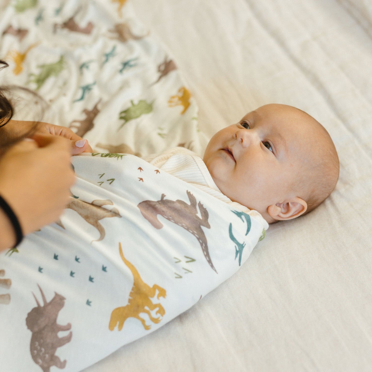 Stretch Knit Swaddle Blanket - Dino Pals