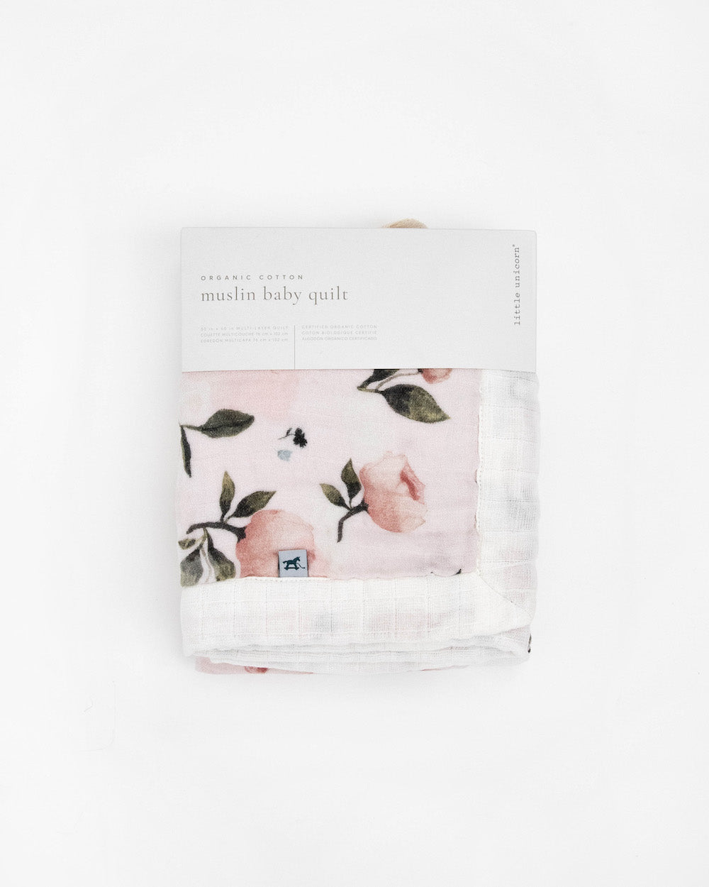 Organic Cotton Muslin Baby Quilt - Watercolor Floret